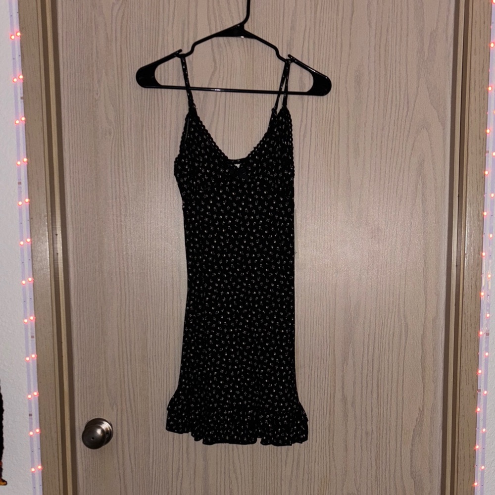 Black Floral Print Dress